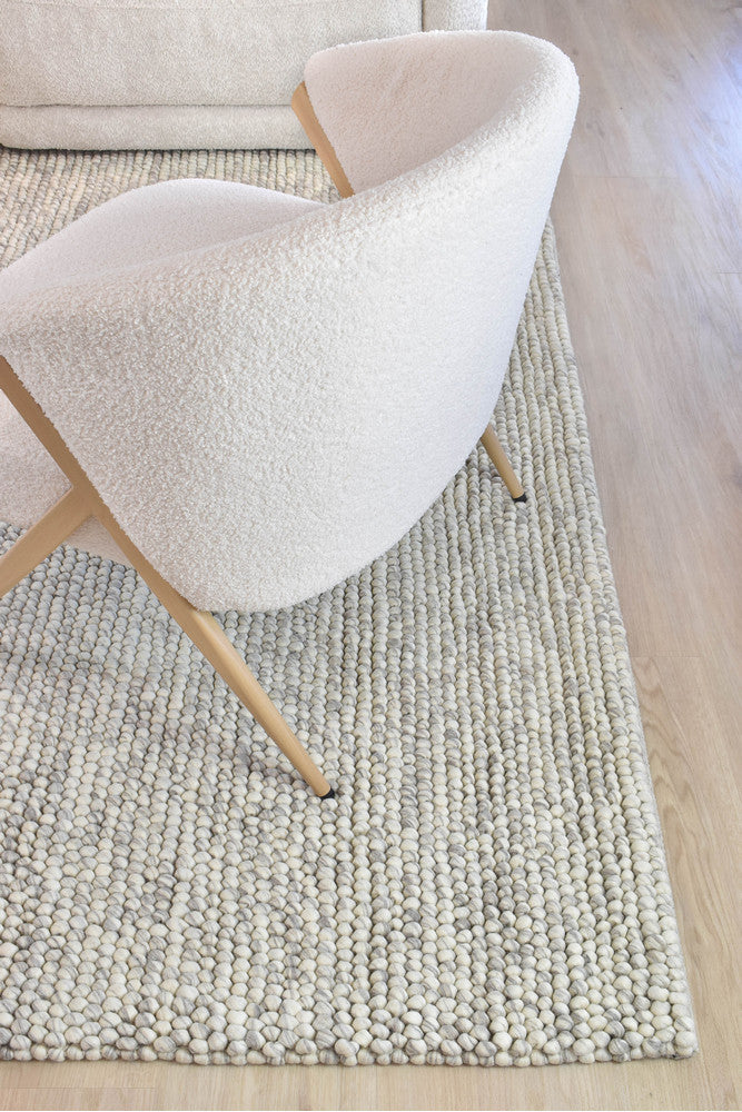 Cosmopolitan Chunky Skandi Silver Mist Wool Rug