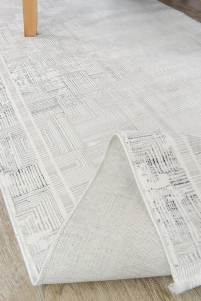 Rocco Lust Dark Grey Cream Runner Rug