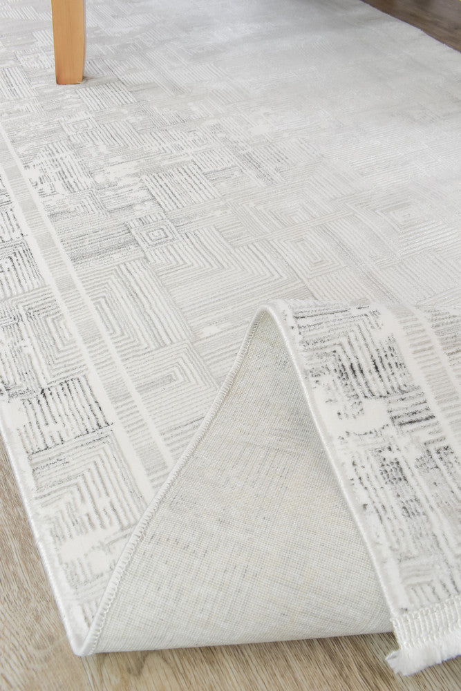 Rocco Lust Dark Grey Cream Runner Rug