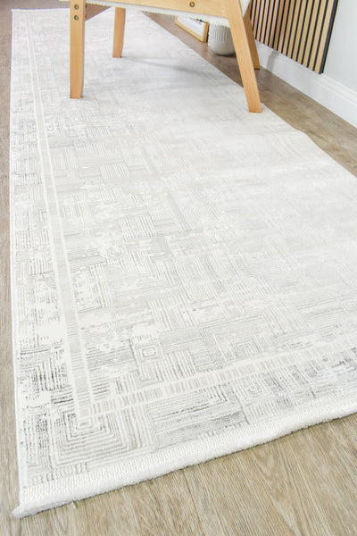 Rocco Lust Dark Grey Cream Runner Rug