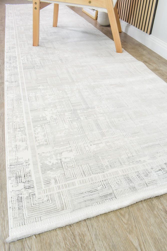 Rocco Lust Dark Grey Cream Runner Rug