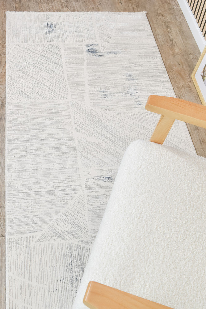 Rocco Milano Blue Cream Runner Rug