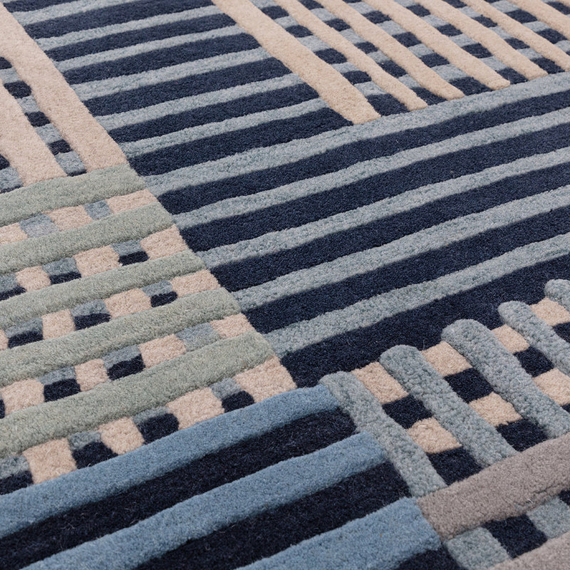 Asiatic Aspect Blue Wool Rug