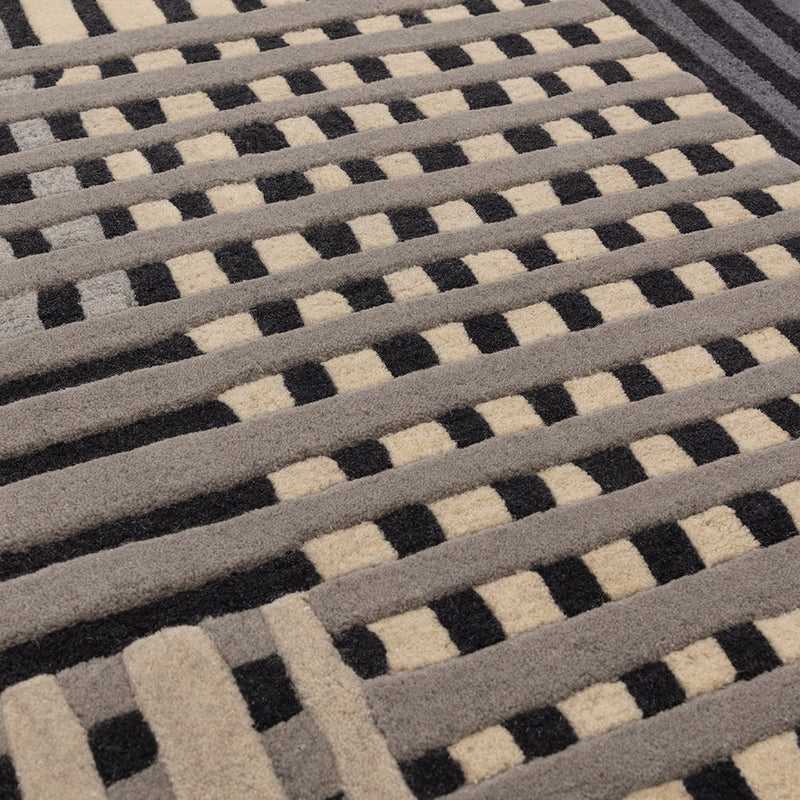 Asiatic Aspect Grey Wool Rug