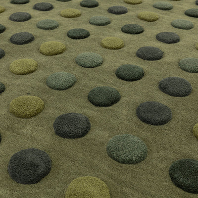 Asiatic Dotty Green Wool Rug
