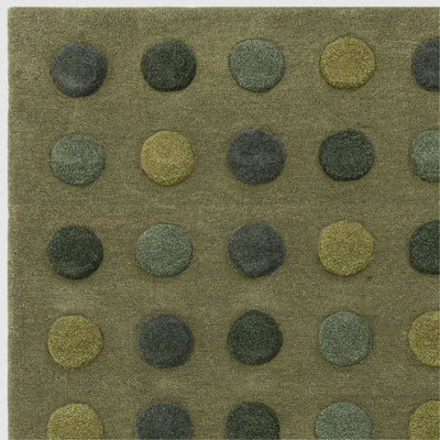 Asiatic Dotty Green Wool Rug