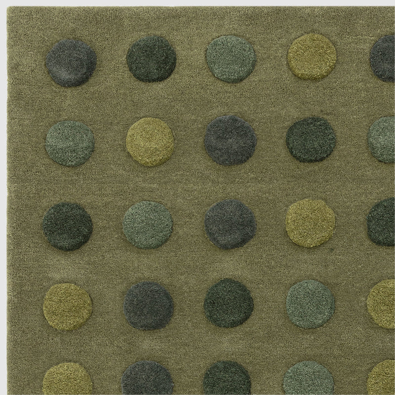 Asiatic Dotty Green Wool Rug