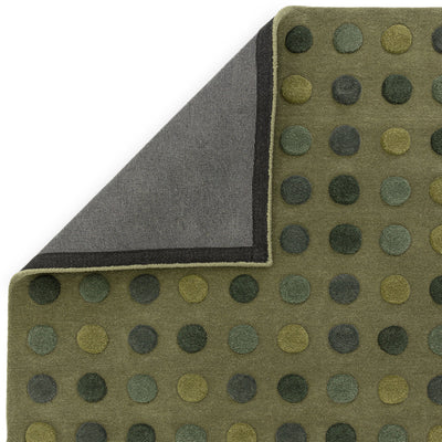Asiatic Dotty Green Wool Rug