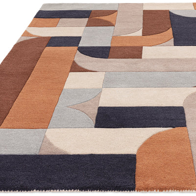 Asiatic Klotski Terracotta Wool Rug