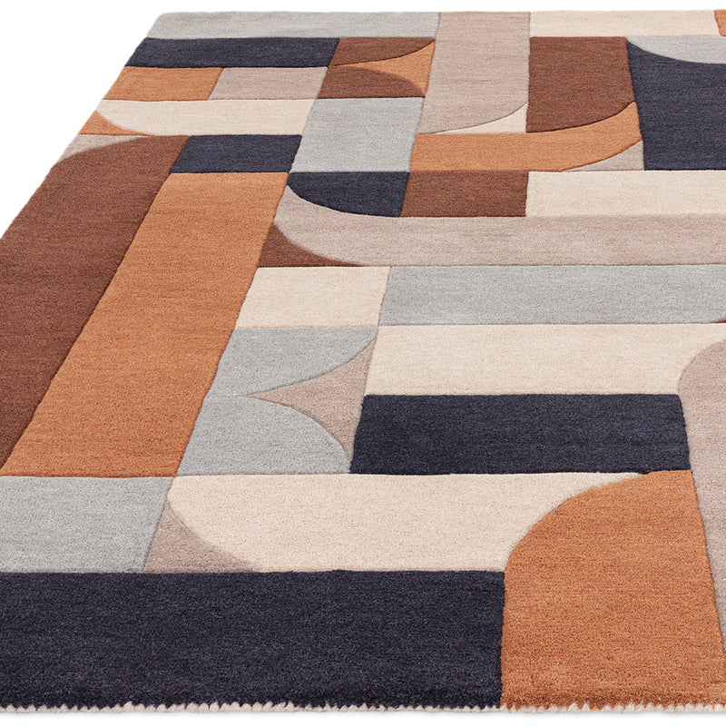 Asiatic Klotski Terracotta Wool Rug