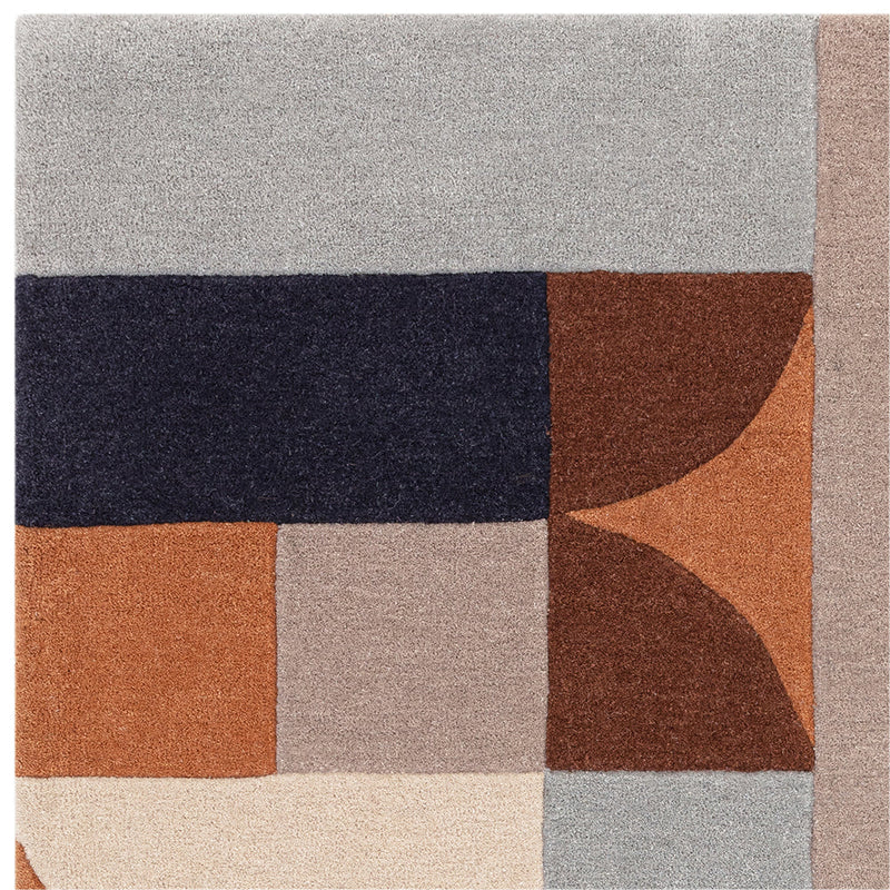 Asiatic Klotski Terracotta Wool Rug