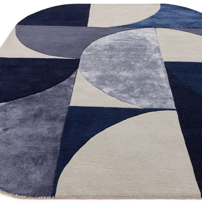 Asiatic Oval Indigo Wool Rug