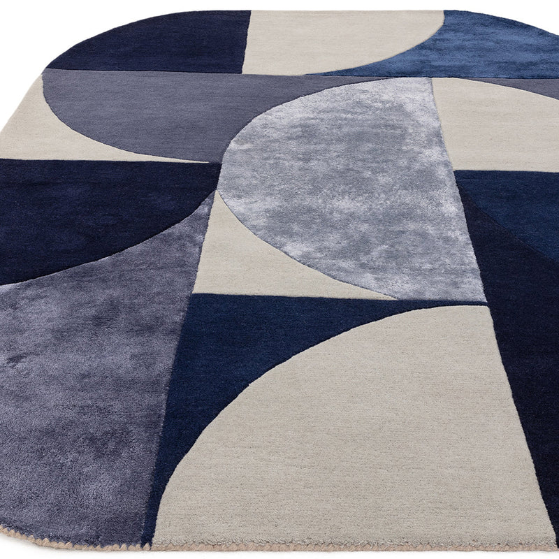Asiatic Oval Indigo Wool Rug