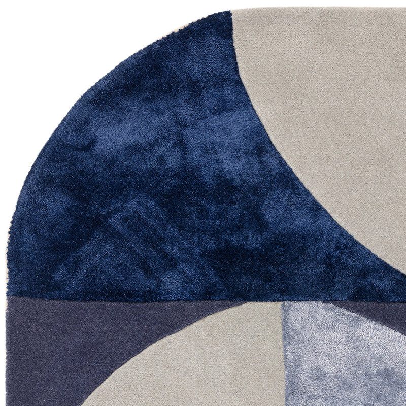 Asiatic Oval Indigo Wool Rug