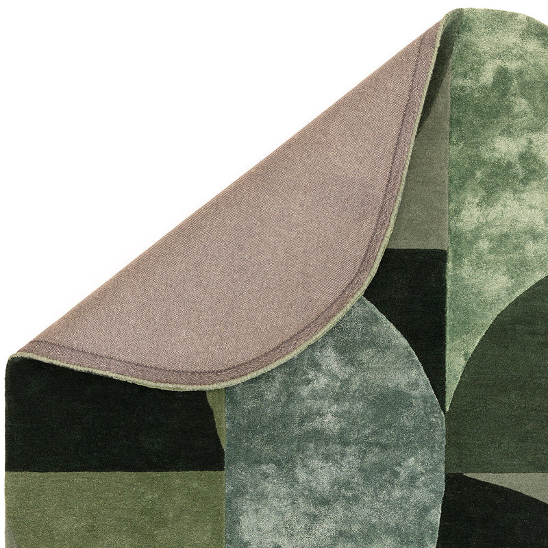 Asiatic Oval Forest Green Wool Rug