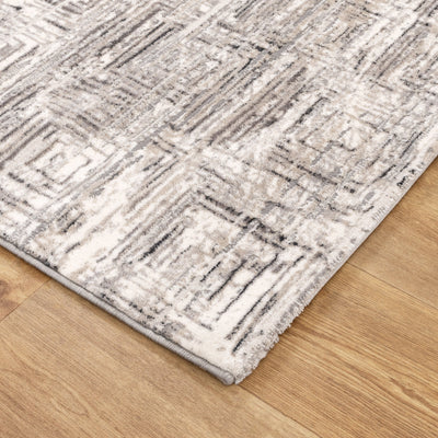 Envy Modern Geo Squares Grey Rug 3