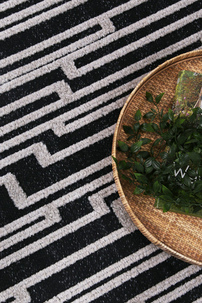 Armando Bamboo Black White Rug, Rugs Online Rugs Sydney Australia, www.rugsonlinerugs.com.au