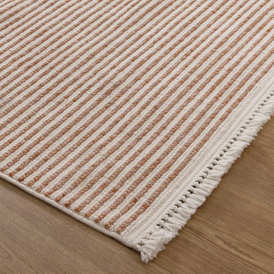 Forever Pink Ivory Loop Stripes Sisal Look Rug 2