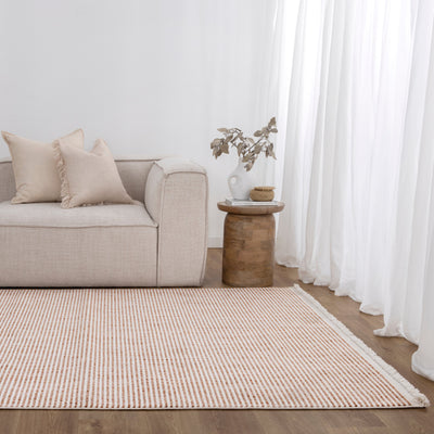 Forever Pink Ivory Loop Stripes Sisal Look Rug 2