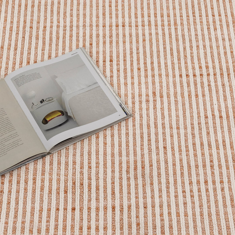 Forever Pink Ivory Loop Stripes Sisal Look Rug 2