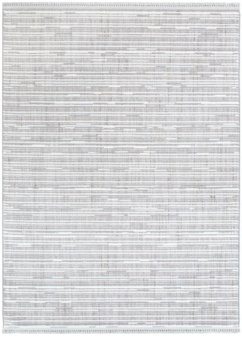 Forever Silver Ivory Loop Lines Sisal Look Rug 6