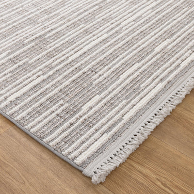 Forever Silver Ivory Loop Lines Sisal Look Rug 6