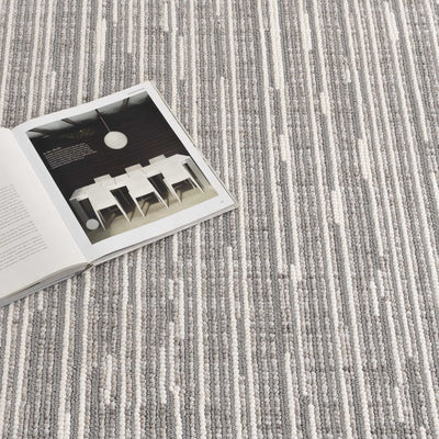 Forever Silver Ivory Loop Lines Sisal Look Rug 6