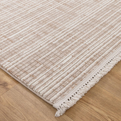 Forever Beige Ivory Loop Lines Sisal Look Rug 7