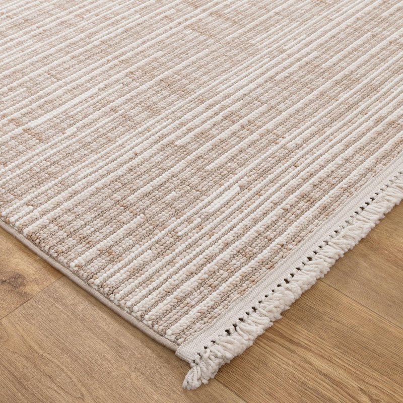 Forever Beige Ivory Loop Lines Sisal Look Rug 7