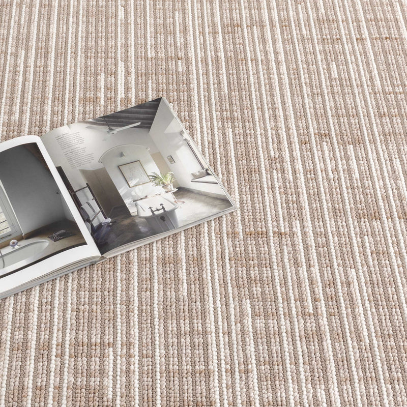 Forever Beige Ivory Loop Lines Sisal Look Rug 7