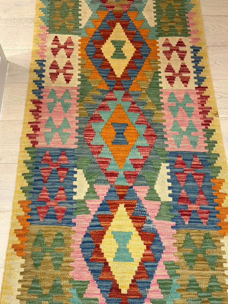 Kilim Chobi Handmade Multi Wool Runner Rug (STK550-1996) 256x78cm