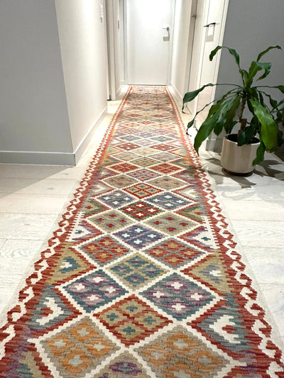 Kilim Chobi Handmade Multi Wool Runner Rug (STK550-2008) 578x85cm