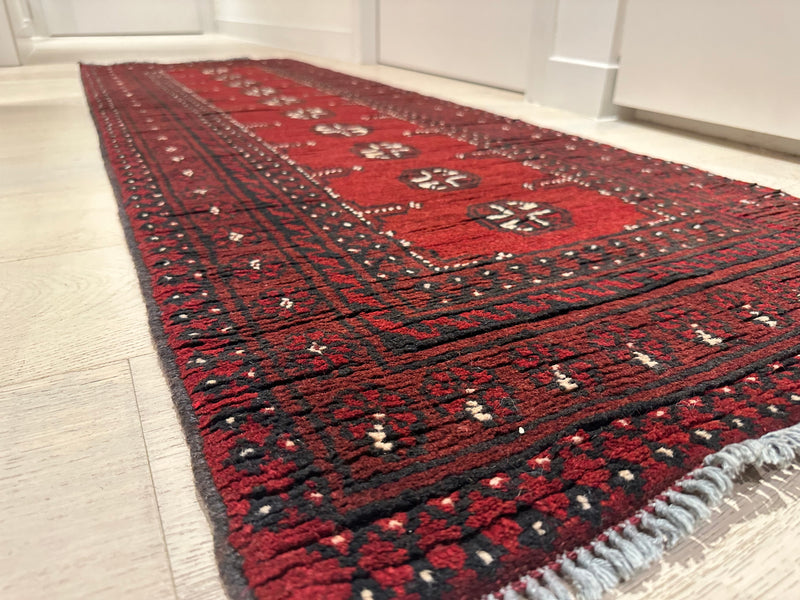 Bokhara Afghan Akhche Tribal Wool Runner Rug (STK550-2044) 196X64cm