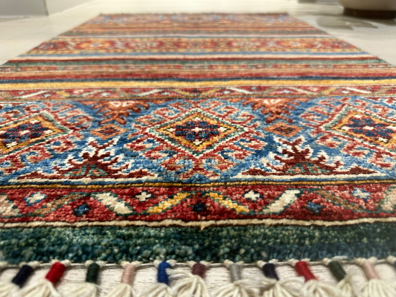 Kazak Khorjin Handmade Vegi Dye Rug (SKT550-1990) 97X60CM, Rugs Online Rugs Sydney Australia, www.rugsonlinerugs.com.au