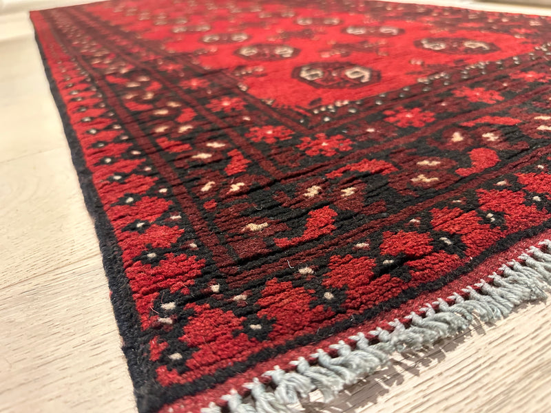 Bokhara Afghan Akhche Tribal Wool Runner Rug (STK550-2122) 193X76cm