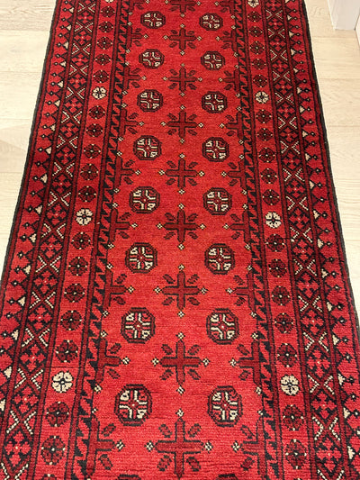 Bokhara Afghan Akhche Tribal Wool Runner Rug (STK550-2040) 294X80cm