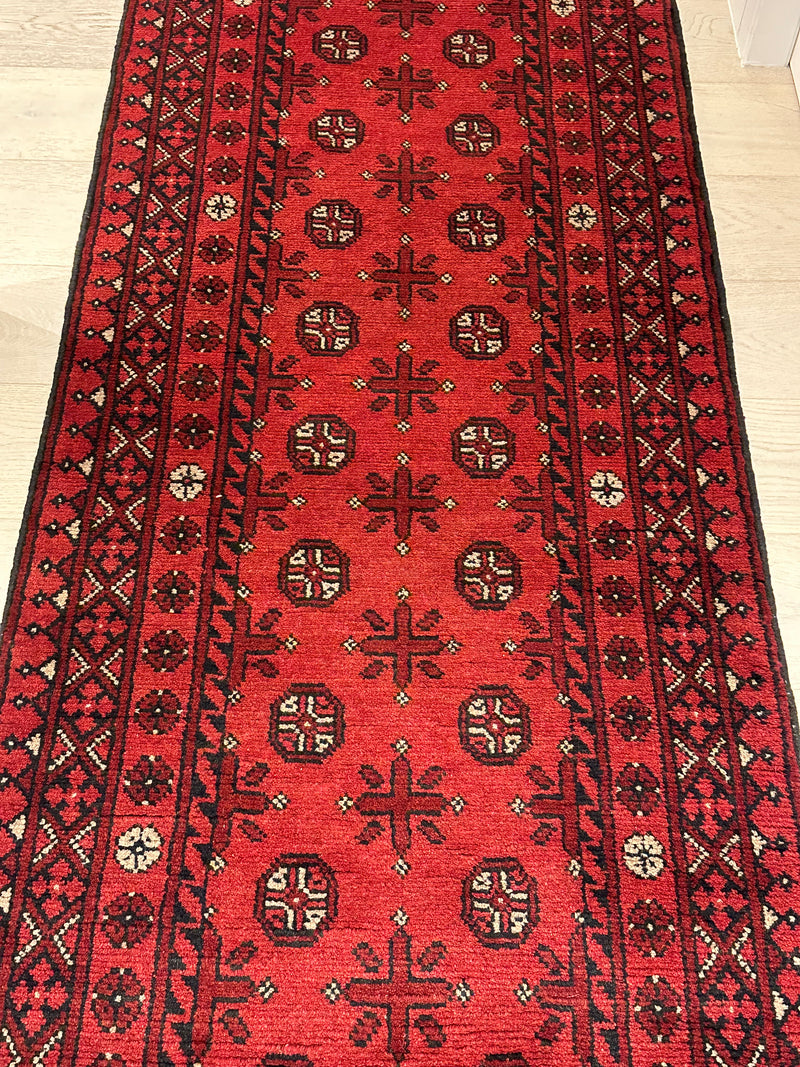 Bokhara Afghan Akhche Tribal Wool Runner Rug (STK550-2040) 294X80cm