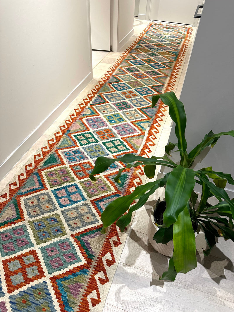 Kilim Chobi Handmade Multi Wool Runner Rug (STK550-2009) 588x85cm