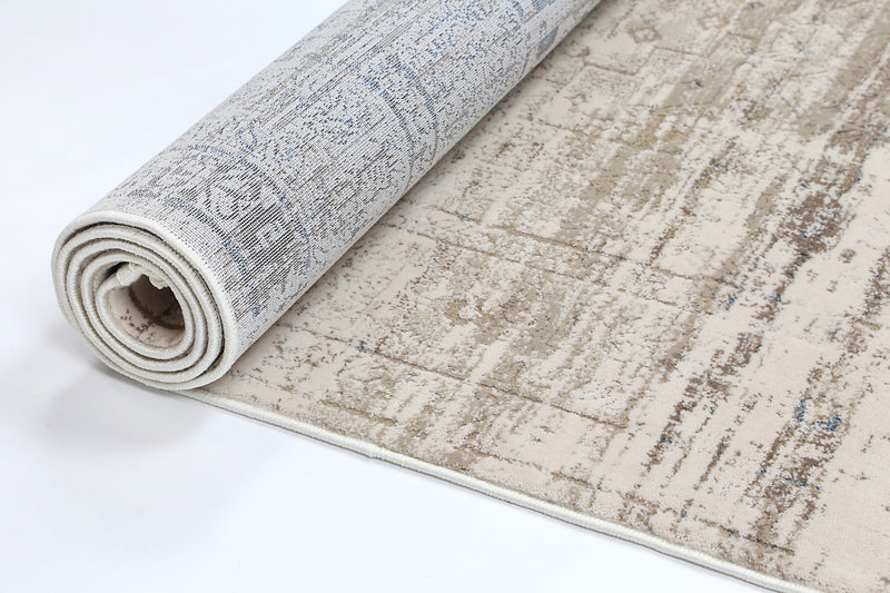 Bohemian Paradise Traditional Beige Blue Rug -04BBLU