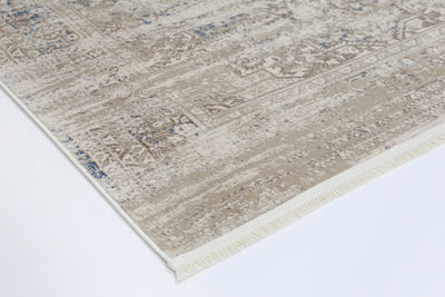 Bohemian Paradise Medalion Beige Blue Rug - 06BBLU