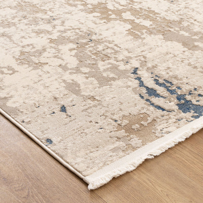Bohemian Paradise One Modern Beige Blue Rug - 01BBLU