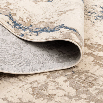 Bohemian Paradise One Modern Beige Blue Rug - 01BBLU