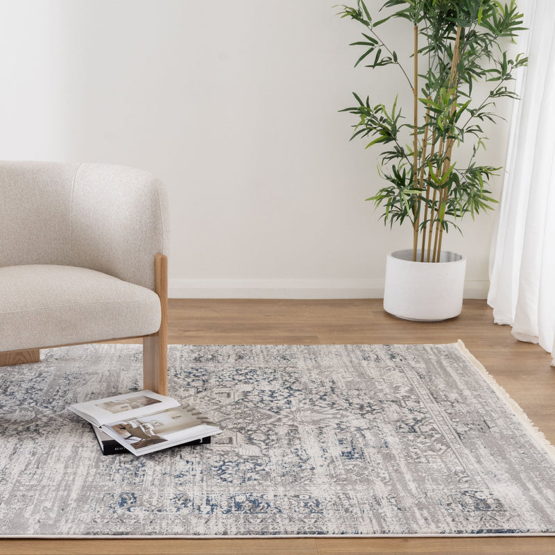 Bohemian Paradise Medalion Grey Blue Rug