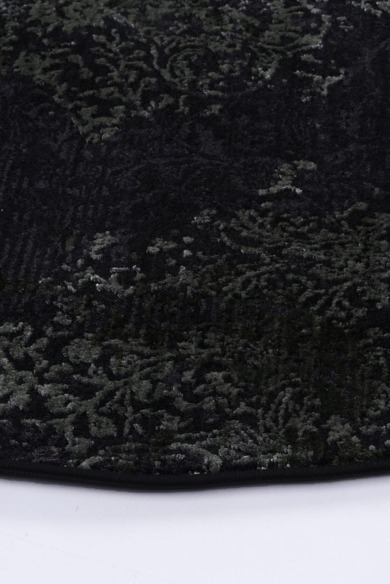 Milano Open Field Kerman Green Round Rug
