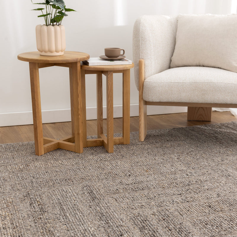 Oxley Pura Brown Grey Modern Wool Rug