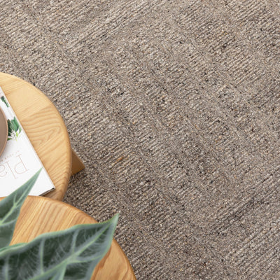 Oxley Pura Brown Grey Modern Wool Rug