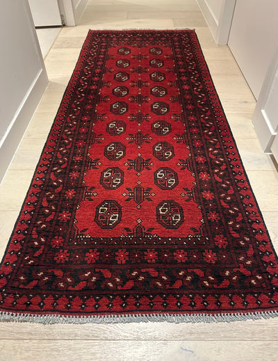 Bokhara Afghan Akhche Tribal Wool Runner Rug (STK550-2122) 193X76cm, Rugs Online Rugs Sydney Australia, www.rugsonlinerugs.com.au