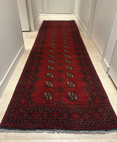 Bokhara Afghan Akhche Tribal Wool Runner Rug (STK550-2123) 294X80cm, Rugs Online Rugs Sydney Australia, www.rugsonlinerugs.com.au