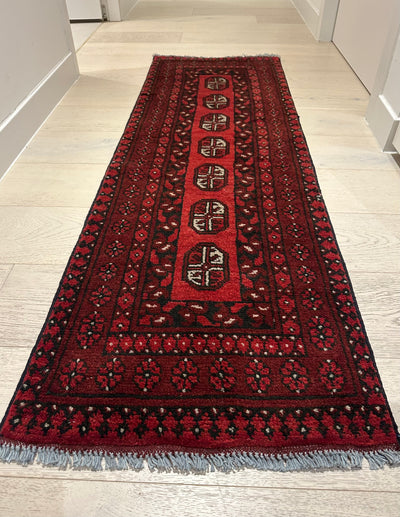 Bokhara Afghan Akhche Tribal Wool Runner Rug (STK550-2125) 158X51cm, Rugs Online Rugs Sydney Australia, www.rugsonlinerugs.com.au