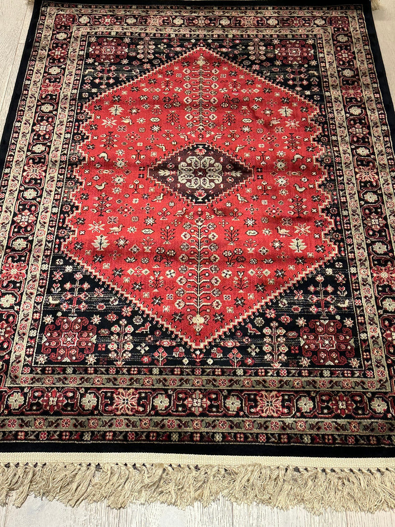 Hereke Tribal Farm Motif Red Silk Road Rug